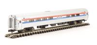 Budd Amfleet cafe of Amtrak - silver< red, white and blue