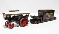 DG151000 Burrell showmans steam engine with drawbar trailer and box load 'Pat Collins fair'