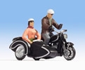 15912 BMW R60 Motorcycle with Sidecar and Passengers, Black