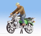 15914 Kreidler Florett RS Motorcycle with Driver, Green