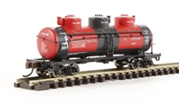 17154 3-Dome ACF tank car of Transcontinental Oil - red and black 961