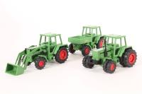 1892 Set of 3 metallic green tractors