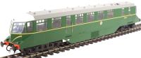 GWR AEC diesel railcar W32W in BR green with speed whiskers with white cab roofs