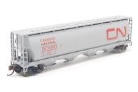 19163 4-bay cylindrical covered hopper of the Canadian National - grey 382005