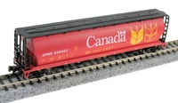 19181 4-bay cylindrical covered hopper of the Canadian Pacific - red and yellow 606902