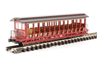 19397 Open-Side excursion car - undecorated - red with black roof