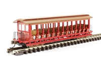 19399 Open-Side excursion car - undecorated - red with brown roof