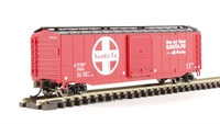 19454 50' sliding door boxcar of the Santa Fe - red with black roof 7510