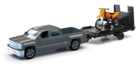 19535C Chevrolet Silverado Crew Cab Pickup Truck with Dirt Bike on Trailer