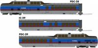 203502 UAC TurboTrain DC/DCC/Snd PC/DOT 3-Car Set