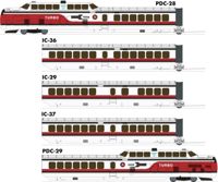 203503 UAC TurboTrain DC/DCC/Snd Early Amtrak 5-Car Set