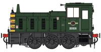 Class 03 shunter D2028 in BR green with wasp stripes and conical exhaust - cancelled from production