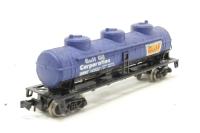 2296 40' 3-dome tank car of Gulf - blue and white 14502