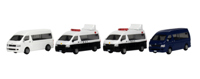 23-651A Toyota Hiace Super Long Police Vehicles - pack of 4