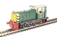 Class 05 Hunslet shunter D2581 in BR green with wasp stripes