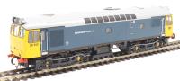 Class 25/9 25912 “Tamworth Castle” in BR blue with extended yellow ends
