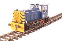 Class 05 shunter in BR blue with wasp stripes (late version)