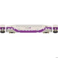 25972 Bombardier Bi-Level Commuter Coach in Altamont Corridor Express White, Purple & Tan #3220