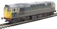 Class 27 27001 in BR green with full yellow ends - heavily weathered