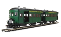 28457 Rail Bus & Trailer with Interiors Greenbrier & Big Run Lumber Co. (DCC fitted)