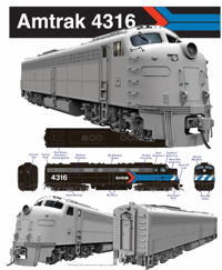 28599 E8A EMD 4316 of Amtrak - digital sound fitted