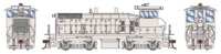 28768 SW1500 EMD of the Southern Pacific - undecorated - digital sound fitted