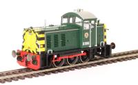 Class 07 shunter D2985 in BR green with wasp stripes