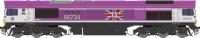 Class 66 66734 "Platinum Jubilee" in Queen's Jubilee pink & silver with GB Railfreight branding