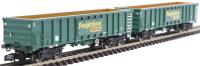 MJA mineral and aggregates twin bogie box wagon in Freightliner green - 502003 and 502004 