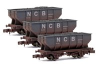 2F-034-048x3 Pack of 3 NCB 21 Ton Hopper Wagons (Weathered)