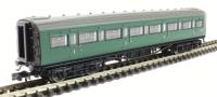 Maunsell first class corridor S7667S in BR southern region green