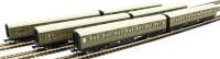 Maunsell high window 6 coach set in SR olive green 456
