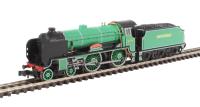 Class V Schools 4-4-0 929 "Malvern" in Southern Railway malachite green