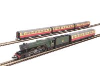 Class A3 4-6-2 60103 "Flying Scotsman" in BR green with early emblem with four Gresley teak coaches in crimson & cream livery