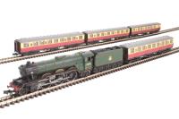 Class A3 4-6-2 60103 "Flying Scotsman" in BR green with early emblem with four Gresley teak coaches in crimson & cream livery