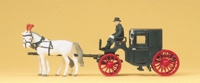 30452 Horse-Drawn Closed Taxi with Three Figures