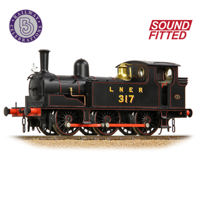 31-066SF NER E (J71) 317 LNER Lined Black Steam Tank Locomotive - DCC Sound