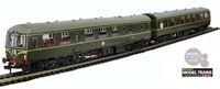 Class 105 2 car Cravens DMU in BR green with speed whiskers. Kings Cross/Welwyn Garden