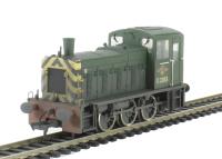 Class 03 Shunter D2383 in BR Green with Wasp Stripes (weathered)
