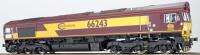 Class 66 66243 in Euro Cargo Rail red and gold