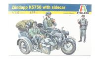 317 Zundapp KS750 motorcycle and side car with 3 figures