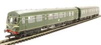 Class 101 2 Car DMU in BR green with speed whiskers "Newcastle/Middlesbrough"