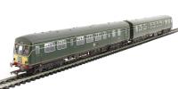 Class 101 2 Car DMU in BR green with yellow panel - weathered