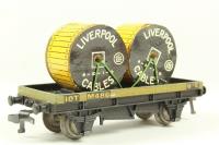 32086 10T Low Sided Wagon with twin "Liverpool Cables" Drum Load in BR Grey M486 (metal wheels)