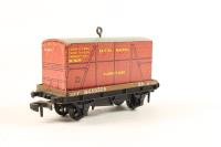 13T Low Sided Wagon B459325 in BR Bauxite with with maroon Furniture Container load