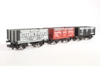 3 x 'Coal Trader' 7 Plank Wagons - Wagon A) 980 in 'Sheffield C.F.C.' Livery, Wagon B) 13 in 'Eccleshall Coop', Wagon C) 256 in 'Rothervale' Livery - Limited Edition for Rails of Sheffield
