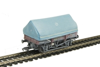 5 plank china clay wagon with hood in BR brown B743420  (weathered)