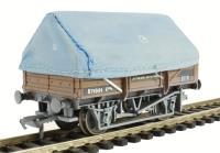 5 plank china clay wagon with hood in BR bauxite B743154 - weathered