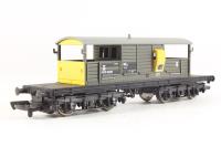 25 ton Queen Mary brake van ADS56299 in BR departmental olive & yellow S & T Department livery