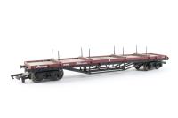 30 Ton Bogie Bolster Wagon with Plate Bogies DB997653 in BR Red S & T READING Livery